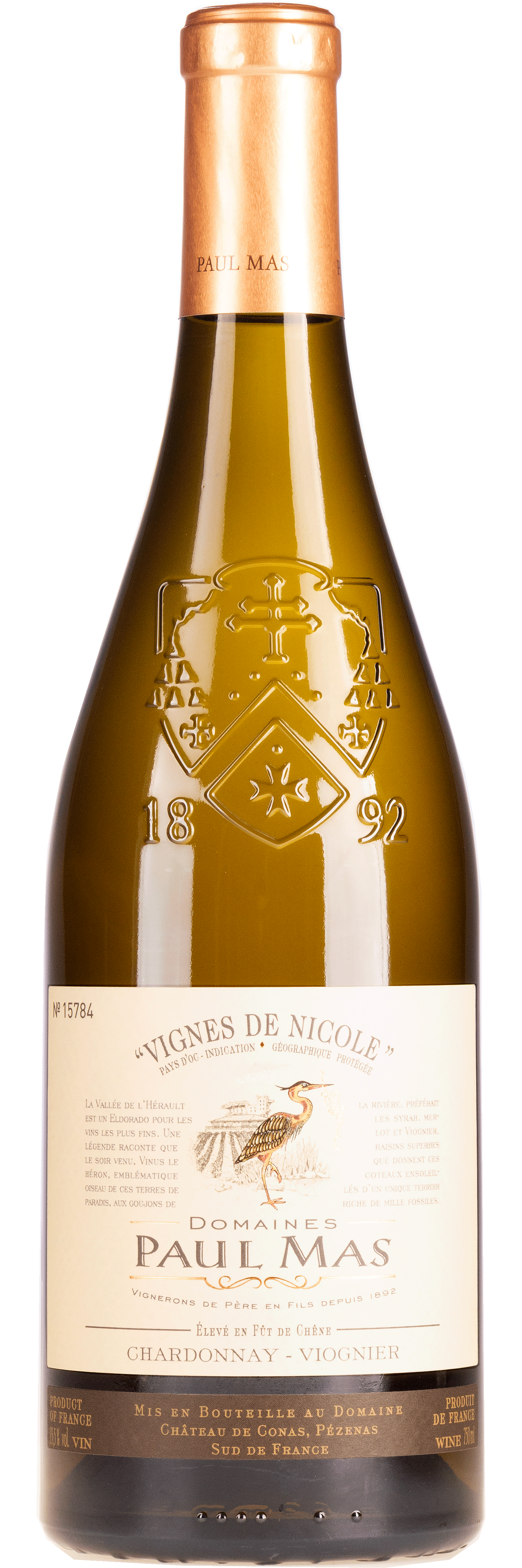 Chardonnay - Viognier "Vignes de Nicole" - Paul Mas - Frankreich - Weißwein trocken - 0,75l - 13,5% vol.